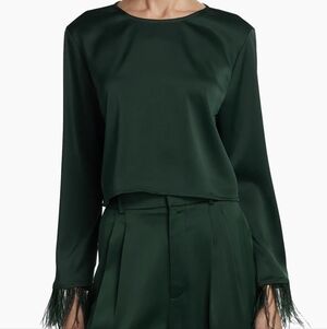 Merci Feather-Trimmed Top